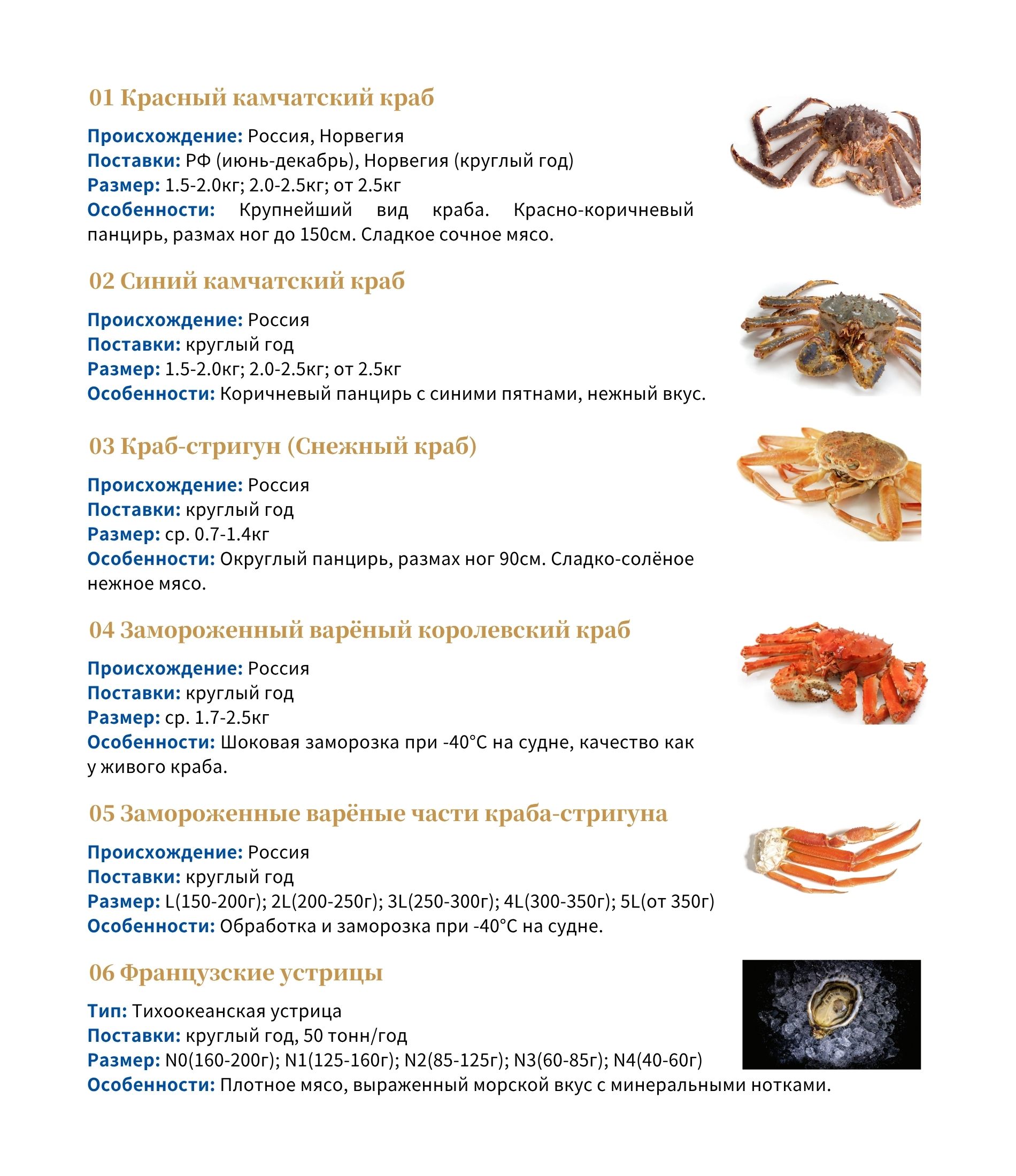 Основные продукты